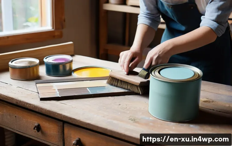 DIY 프로젝트에 대한 평가 방법 - A cozy, sunlit workshop scene showing a middle-aged person carefully sanding the edges of a vintage ...